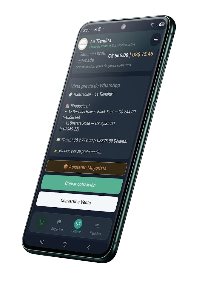Cotización con vista previa de WhatsApp lista para enviar