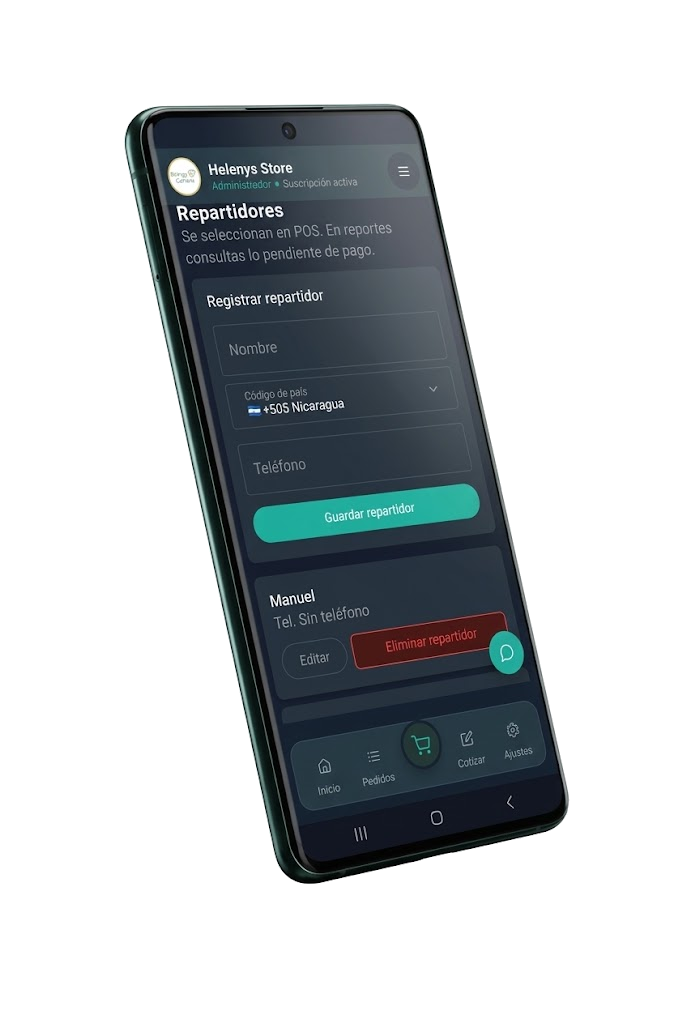 Control de delivery y liquidación de motorizados